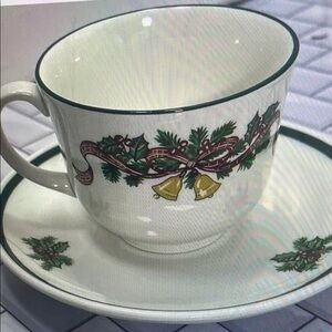 Festive Holiday Cup and Saucer Set